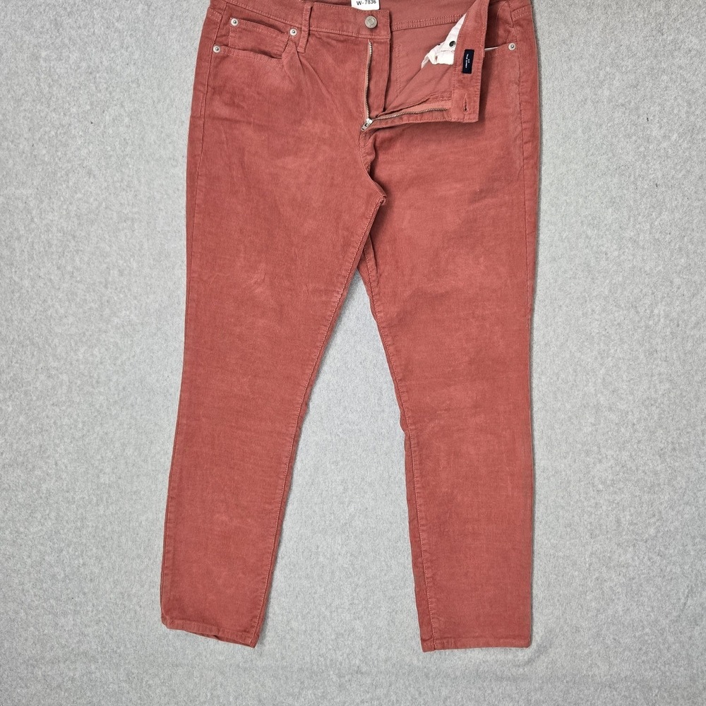 GAP Women Pants 32R Red Khakis Corduroy True Skinny Cord Button Zipper NWT